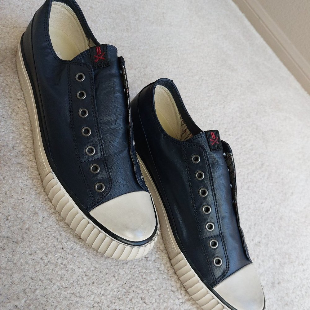 John Varvatos BootLeg Coated Linen Low Top 9.5 Men's Midnight